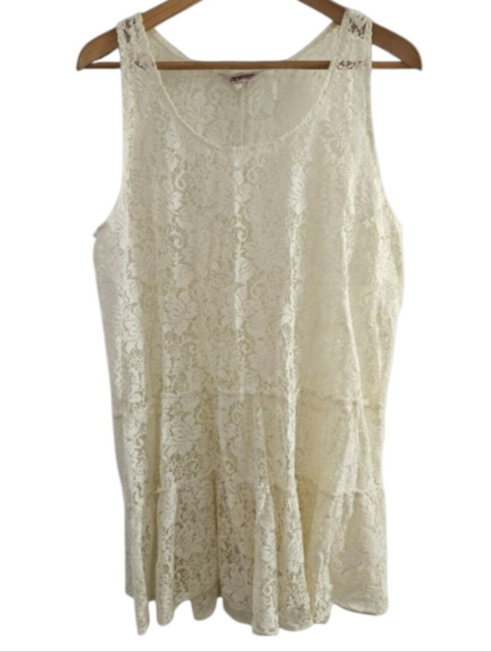 Arizona Jean Company Women's Cream Lace Sleeveless Dress Feminie